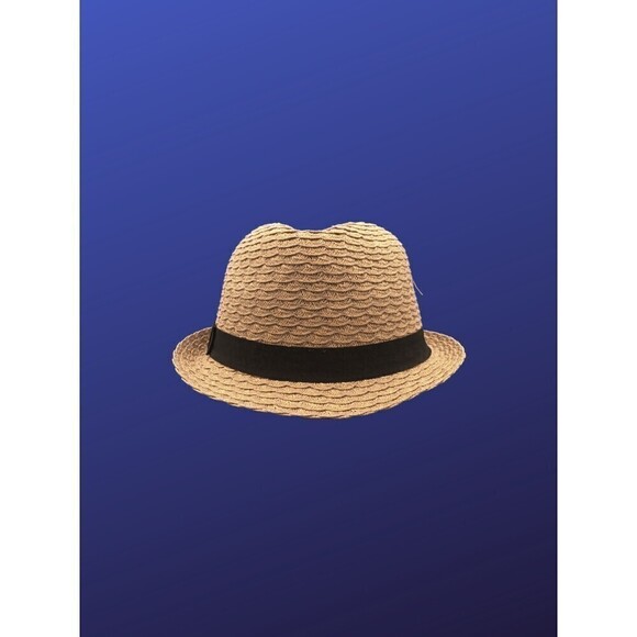 Unbranded Women’s 100% Straw FEDORA Hat, NATURAL/BLACK, One Size, NWOT - Picture 3 of 7